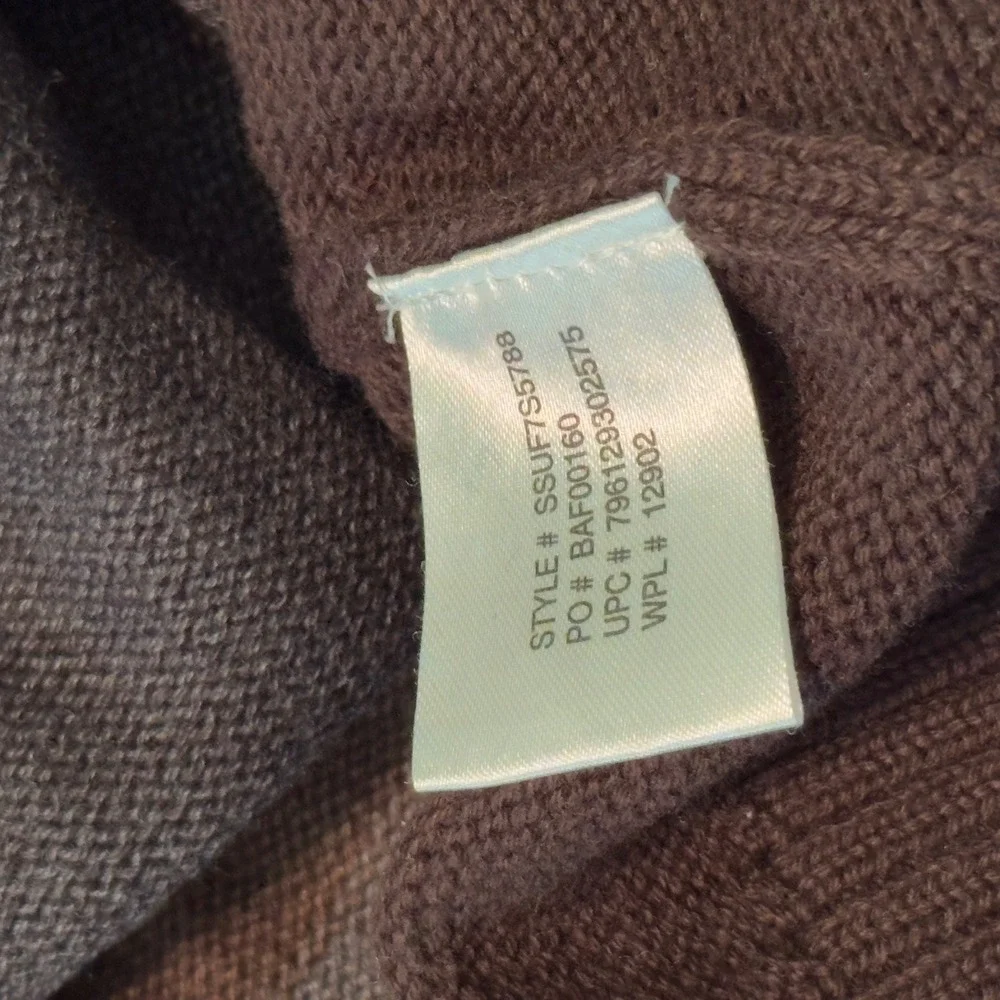 US Polo Assn Quarter Zip Sweater Brown Striped Sherpa Collar XXL